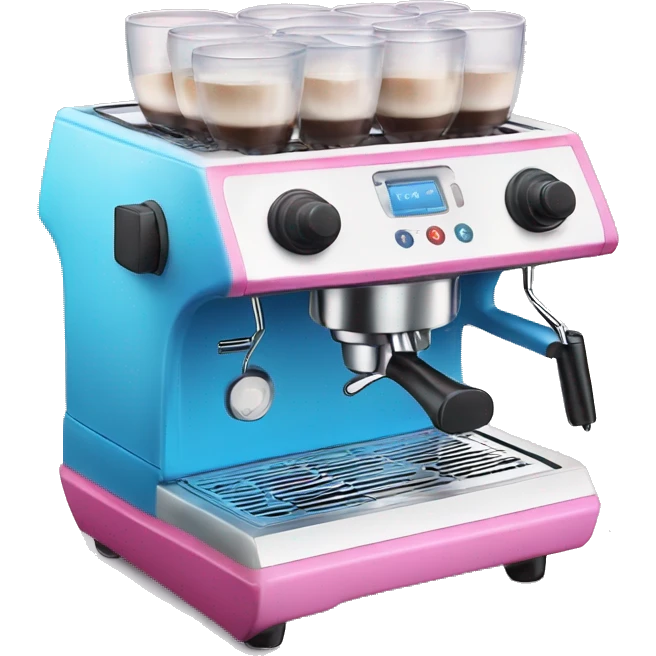 Pink and blue gradient hue espresso machine emoji