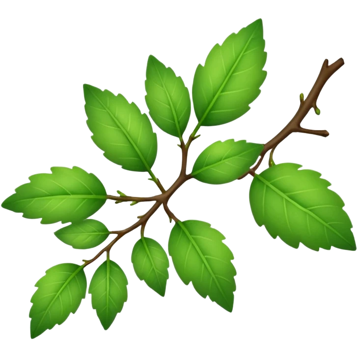 a branch with a few green leafs emoji