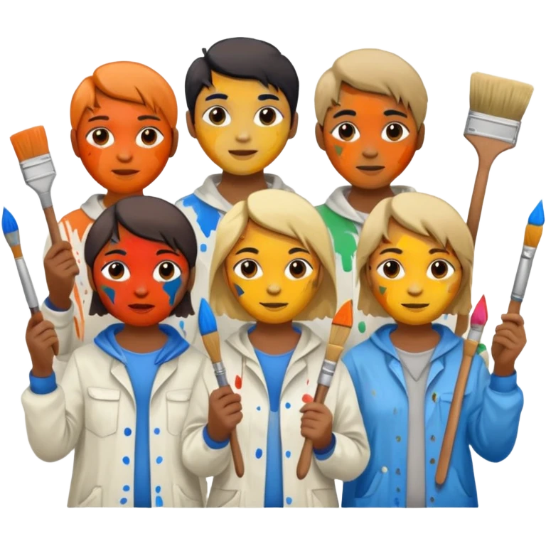 Painters with Paint Stained Faces emoji