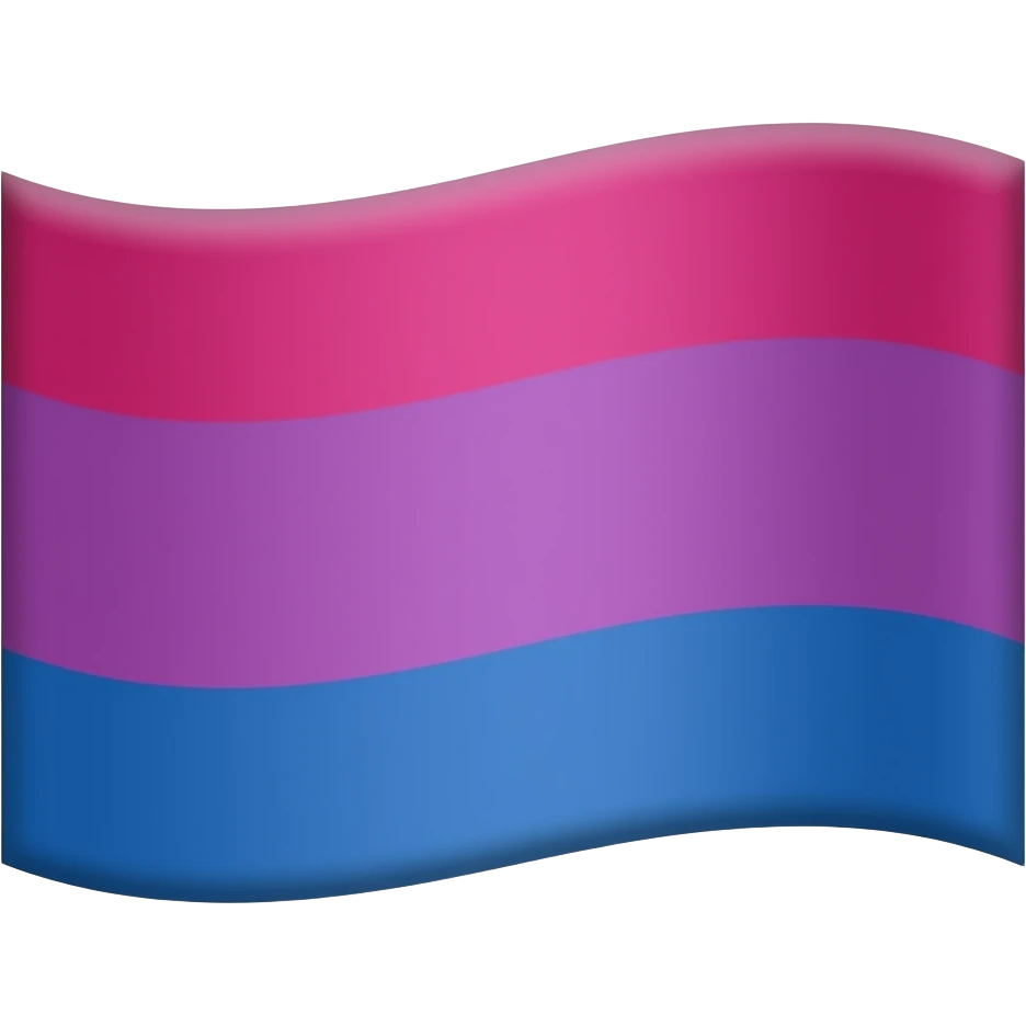 Me puedes Aser la bandera bisexual el magenta rosa arriba el morado en el medio y el azul abajo emoji