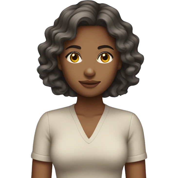 Wavy hair girl with slight tan skin emoji