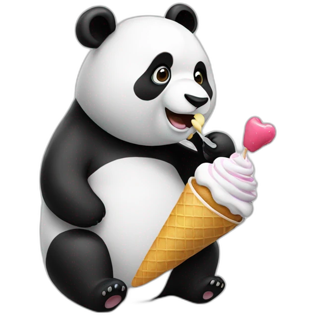 Panda eating ice cream emoji