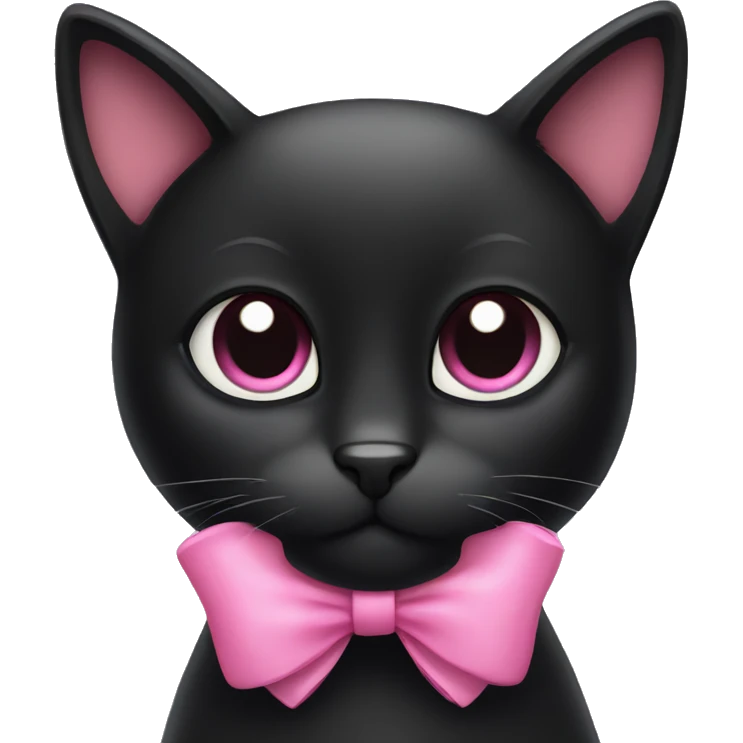Black cat with pink bow  emoji