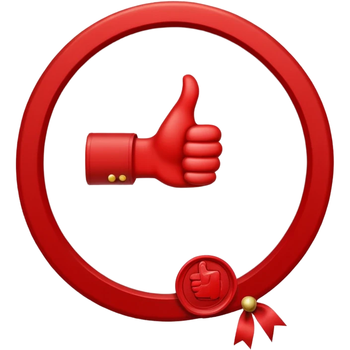 A simple emoji of a certificate document with a seal and a thumbs-up symbol, representing qualification or certification emoji