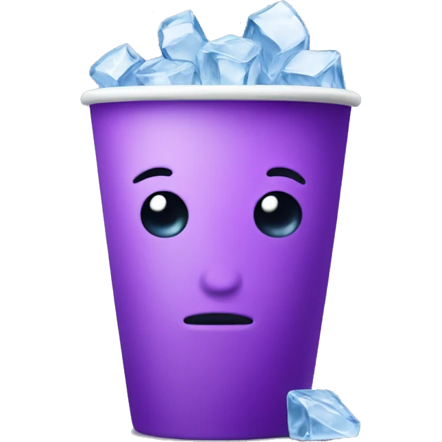 Cup with purple lean in it and ice emoji
