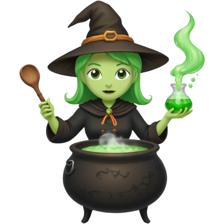 green witch cooking potion emoji