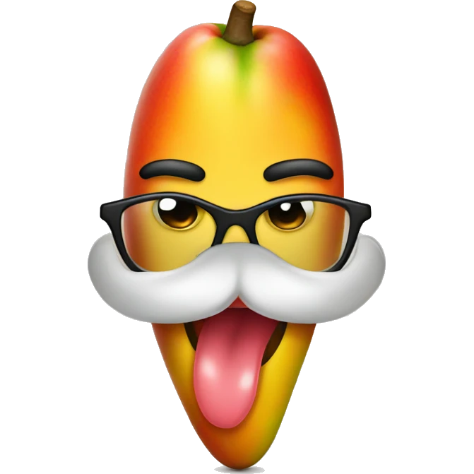 mango with lashes and big lips emoji