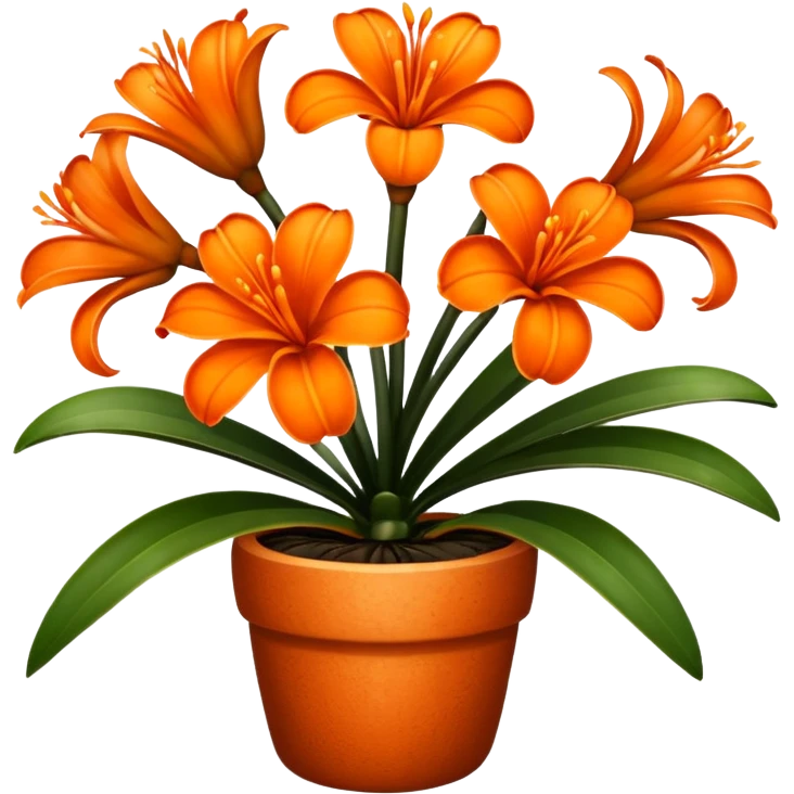 Clivia plant with six petals on the flowers emoji