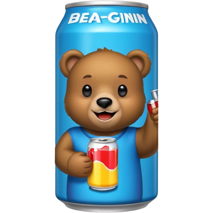an energy drink with picture bear on it emoji
