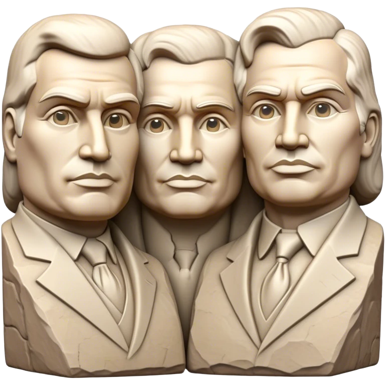 Cinematic Realistic Mount Rushmore Landmark Emoji, showcasing monumental carved presidential faces rendered with crisp textures and dynamic, historical lighting. emoji