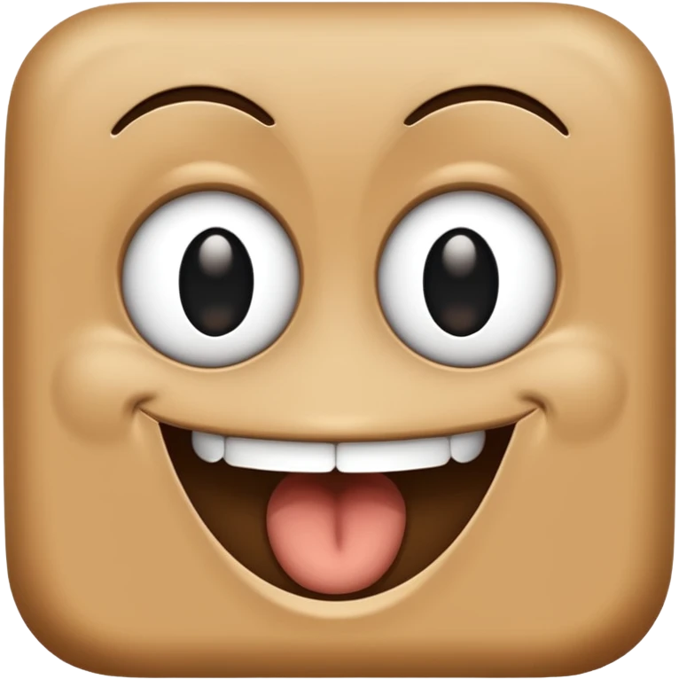 make a brown wall with 2 black eyes and a smile emoji