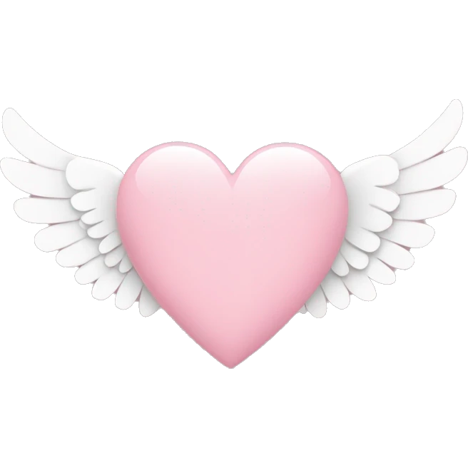 heart with wings in babypink colour emoji