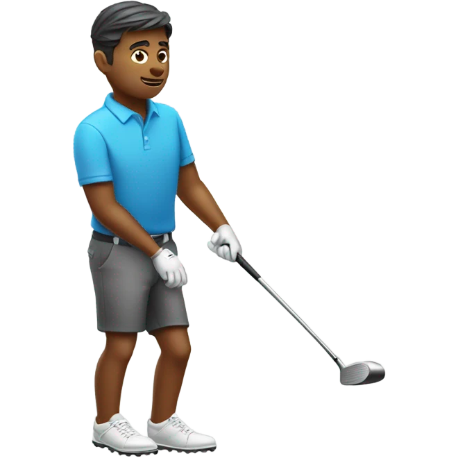 A little man swinging a large golf club emoji