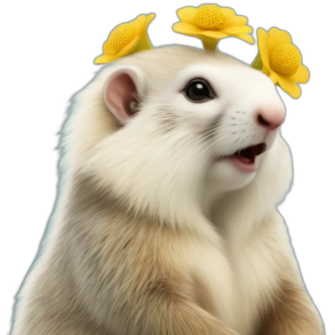 Marmotte sur un bouquetin albinos emoji