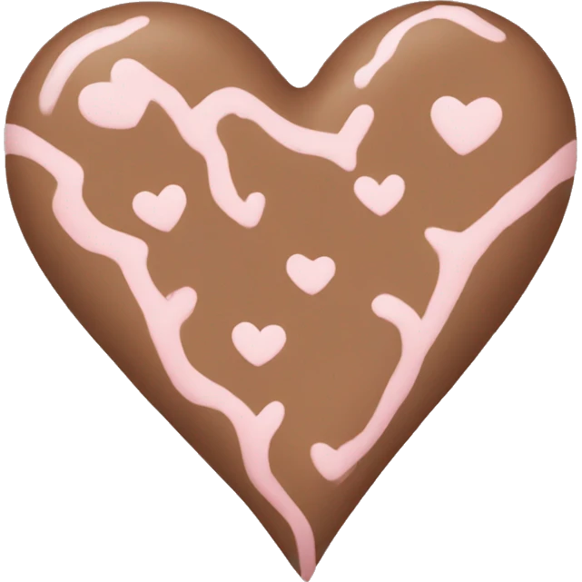 brown pastel heart two halves emoji
