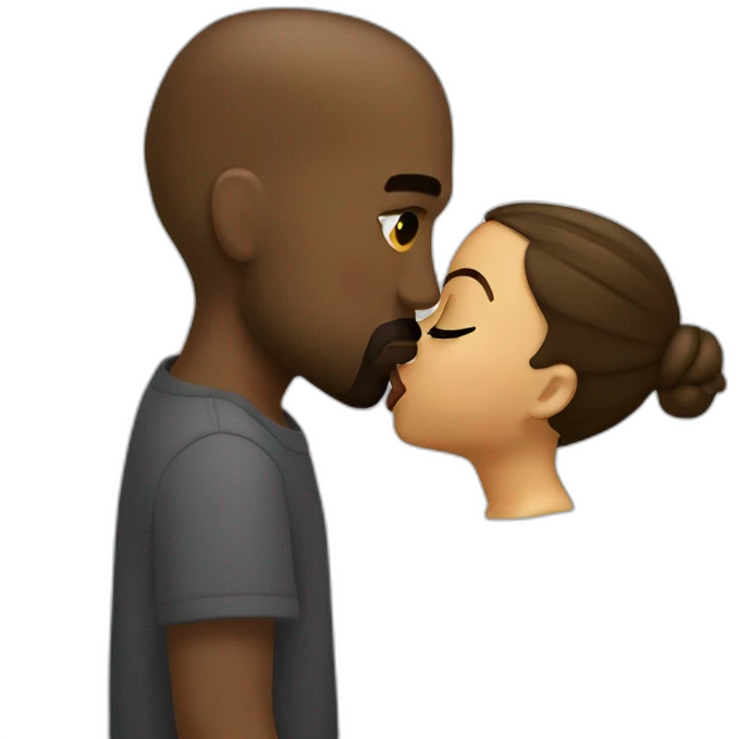 kanye west kissing lula emoji
