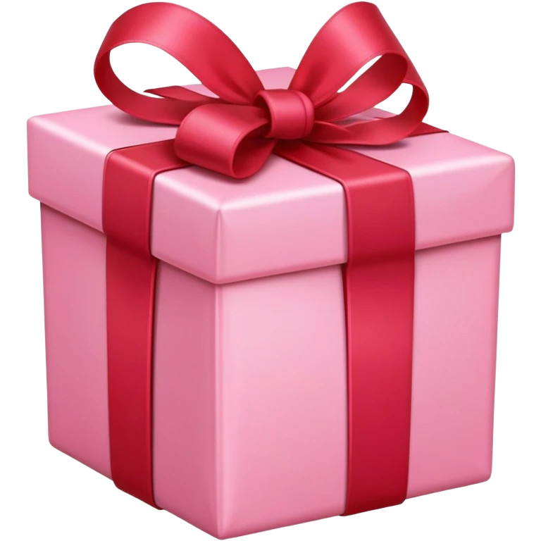 Un regalo color rosa, con el lazo color rojo para una chica coquette emoji