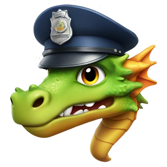 dragon with police hat emoji