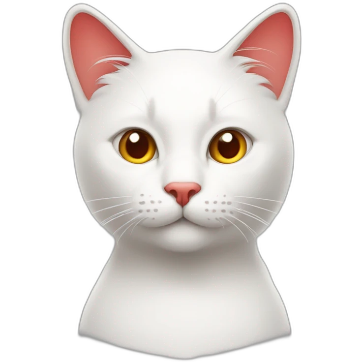 cat-very-pure-white-with=three-red-stripe-on-a-head emoji