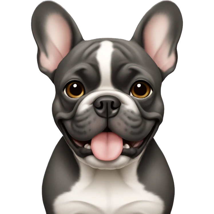French bulldog dark grey tan  emoji