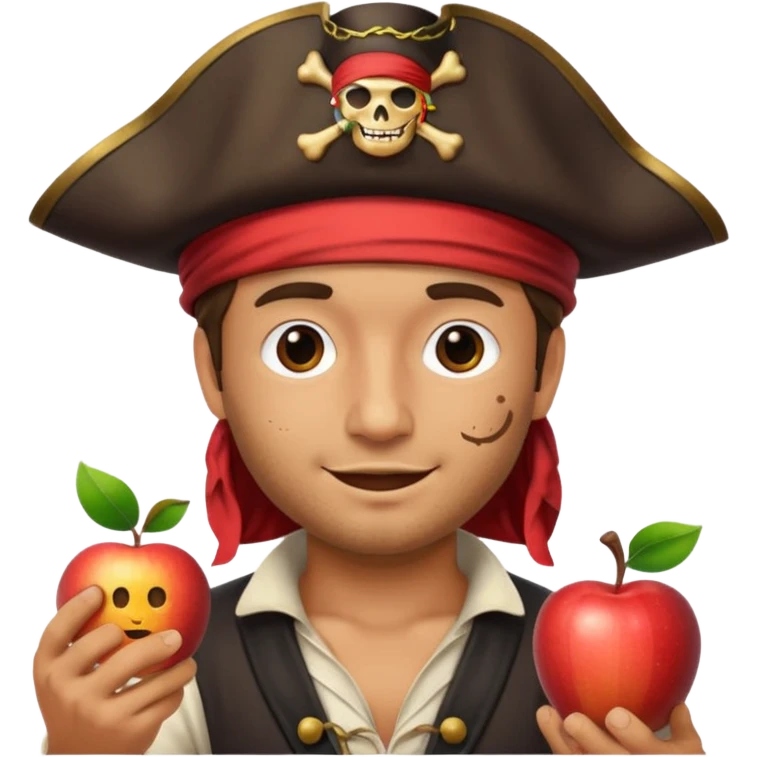 Inaki Godoy with a pirate hat, apple style emoji emoji