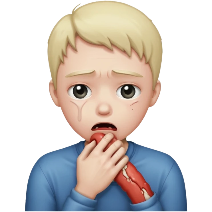 Person holding neck choking themselves  emoji