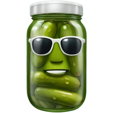 Jar of pickles wearing sunglasses  emoji