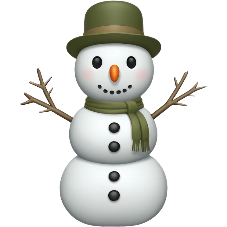 Khaki green and white asthetic snowman emoji