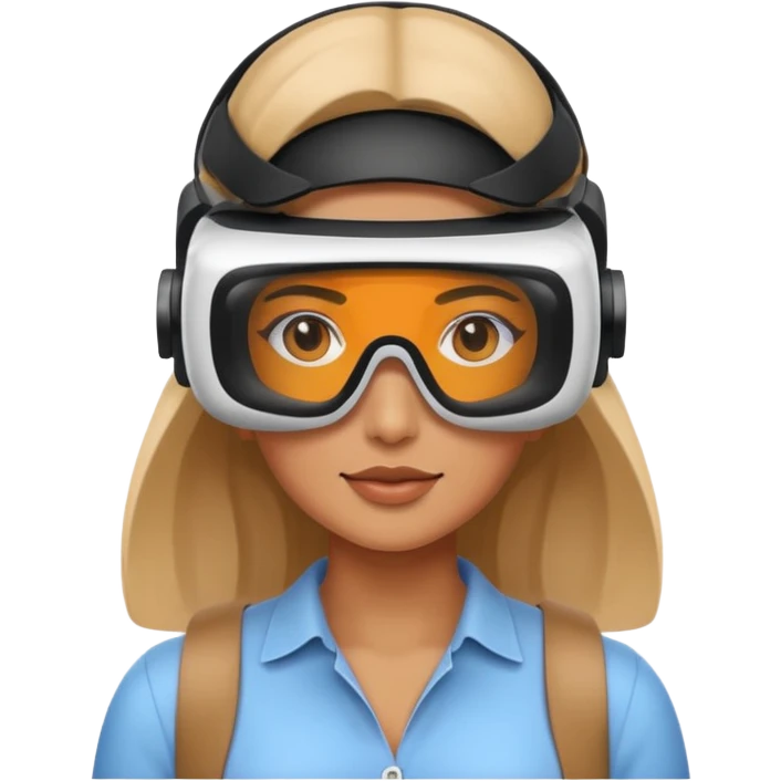 woman wearing VR glasses emoji