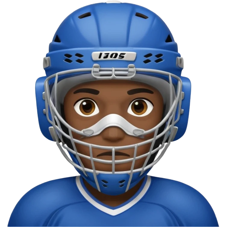 Black ice hockey player who have  a goalkeeper mask emoji