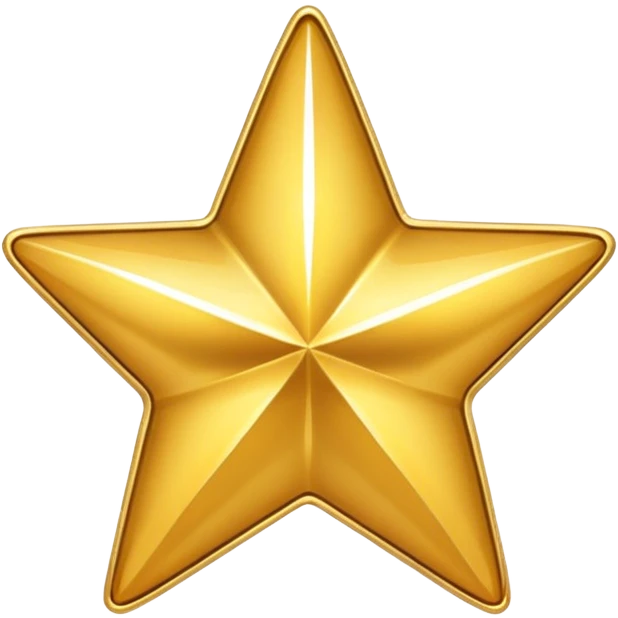 gold metal (!) style icon of a star emoji