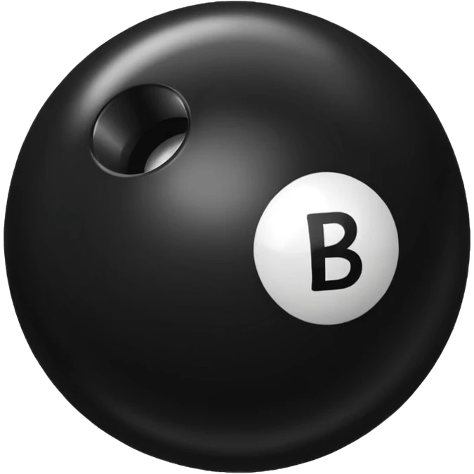 Black pull Ball with MB written on it emoji