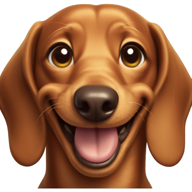 Grinning dachshund with visible front teeth emoji