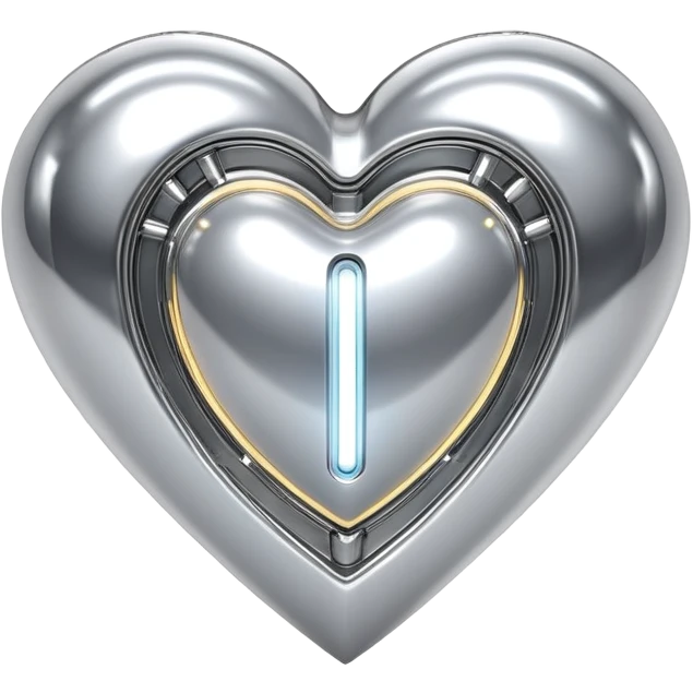 sorayama heart glossy metal parts panels glow lights inside sfw emoji