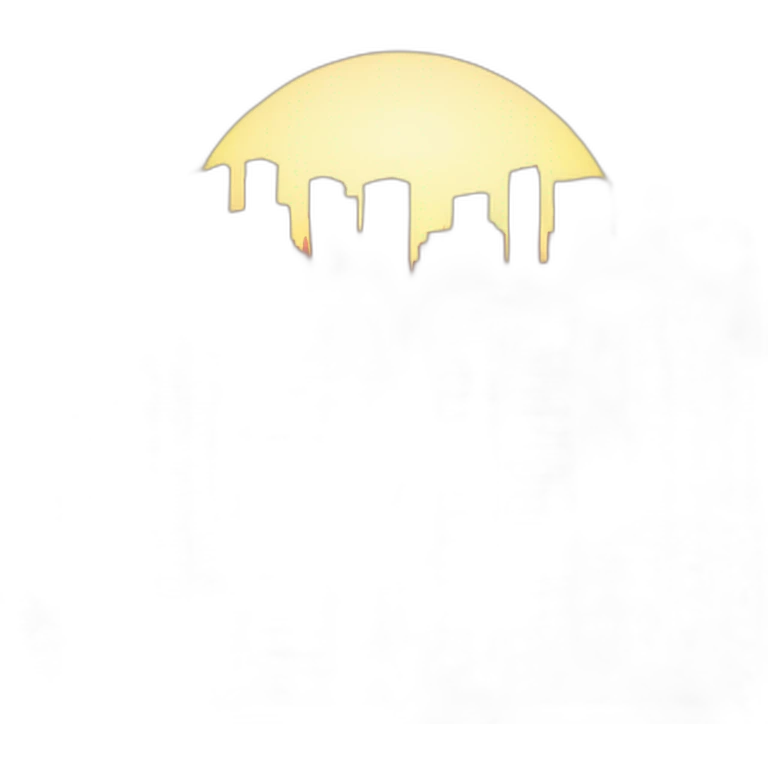 Dramatic sunset behind city buildings emoji