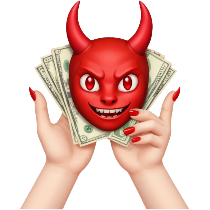 Devil hand with money emoji