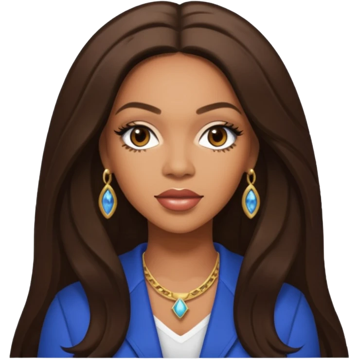 Farrah Franklin from Destiny's Child with long dark brown hair emoji