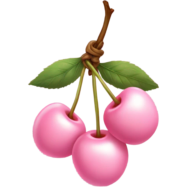 Light pink cherries with a bow emoji
