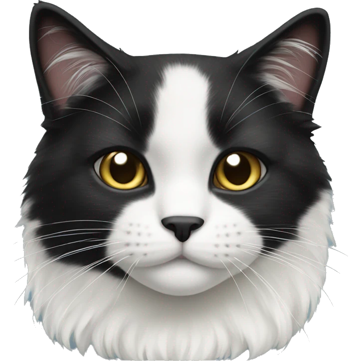 Black and white fur cat  emoji