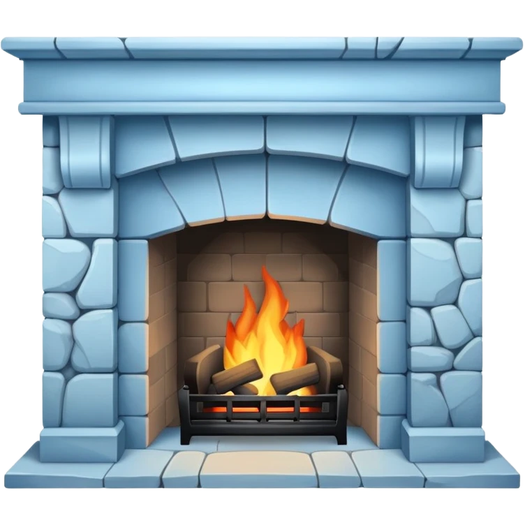 The fireplace is pale blue in color emoji