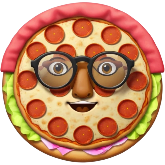 pizza face with glassess emoji