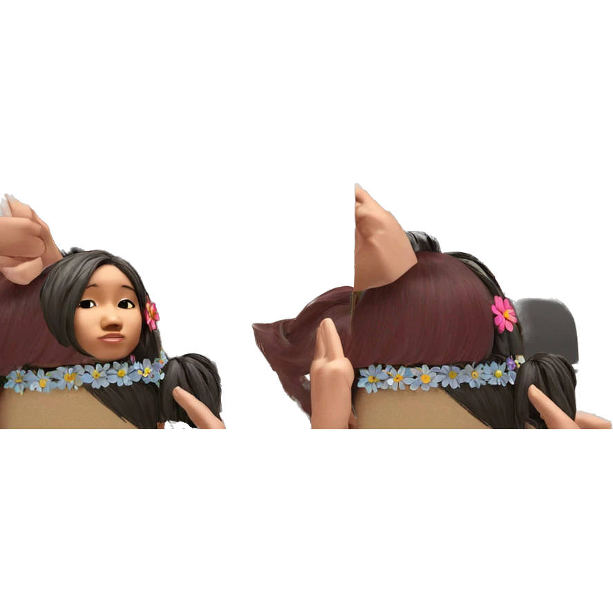girl with flower hair ornament emoji