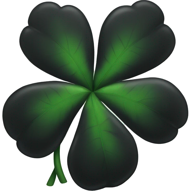 black five leaf clover emoji