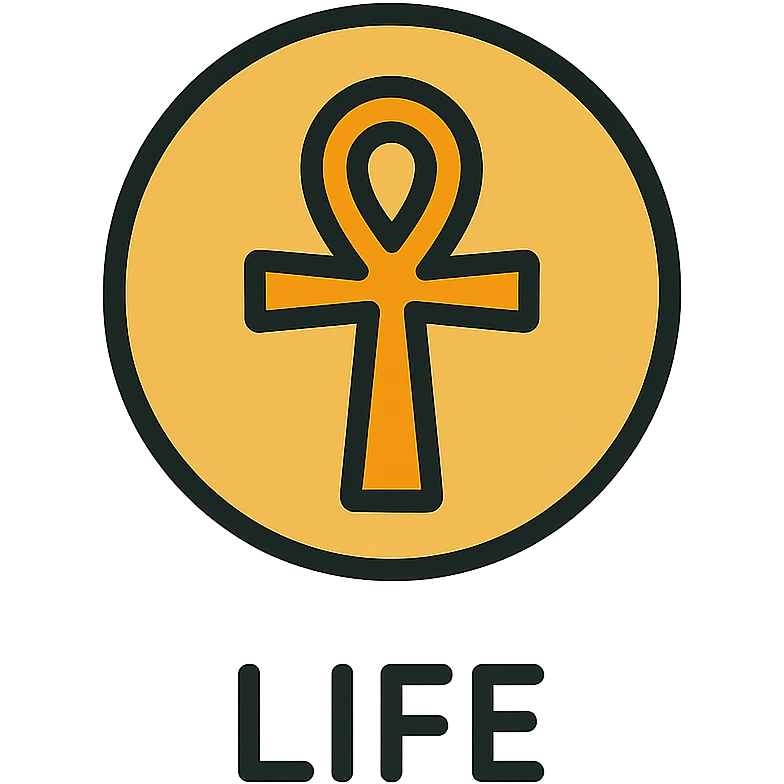gold and black outlined icon for Life emoji