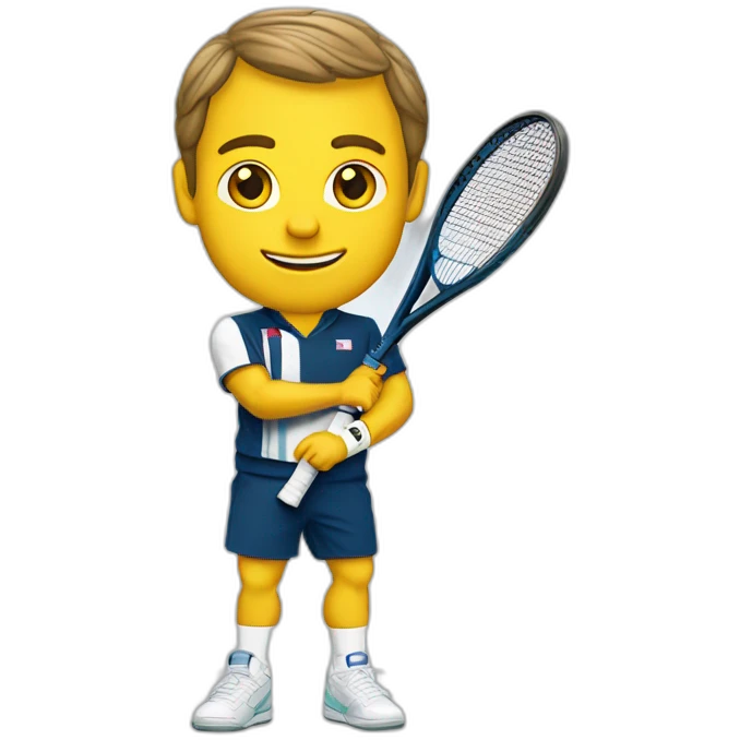 Macron en tenue de tennis emoji