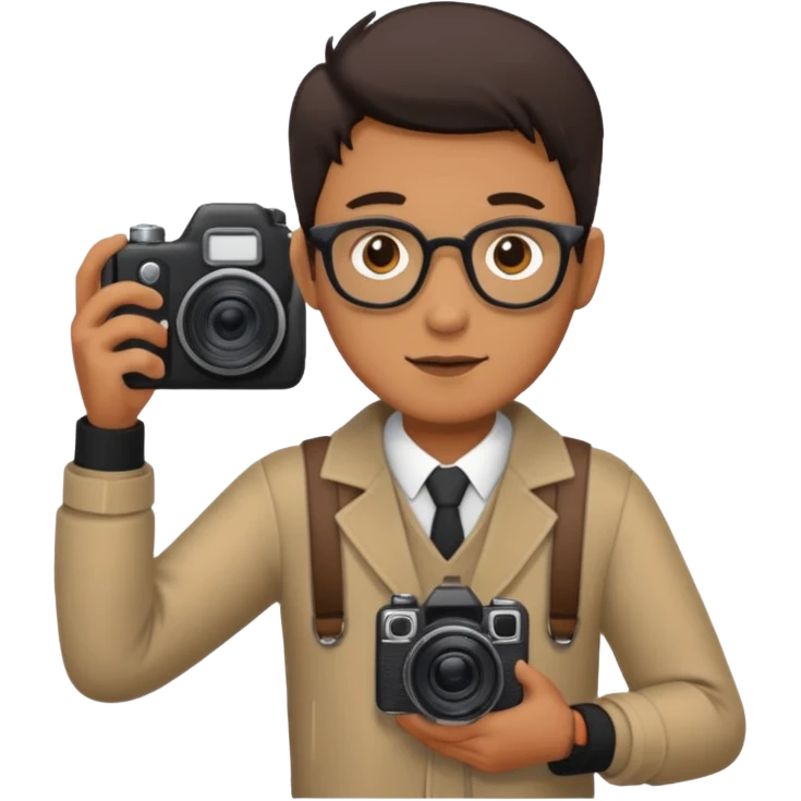 man with Camera, different outfit. emoji