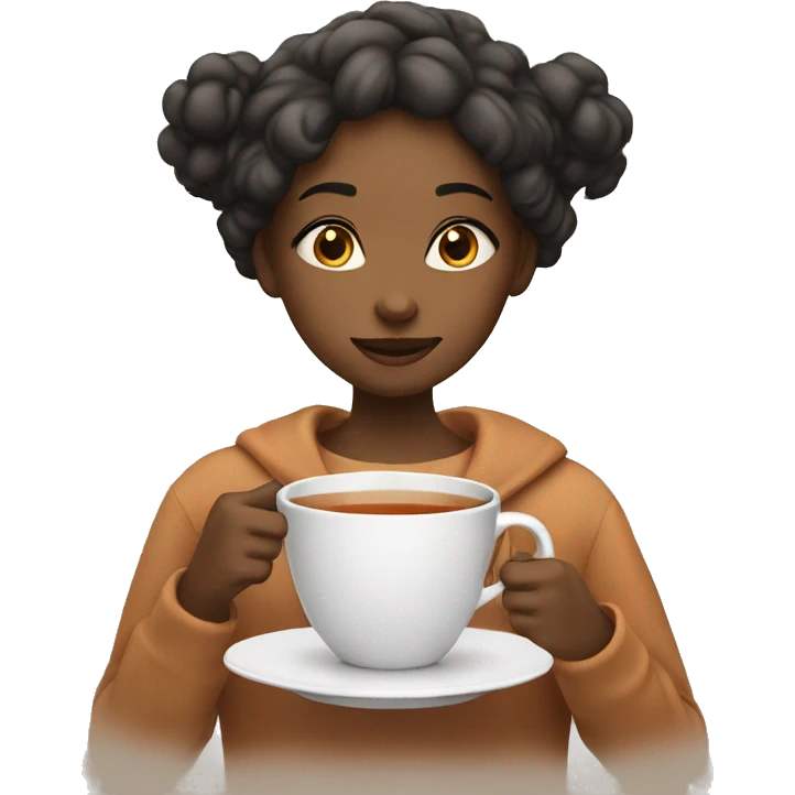 girl with cup of tea emoji