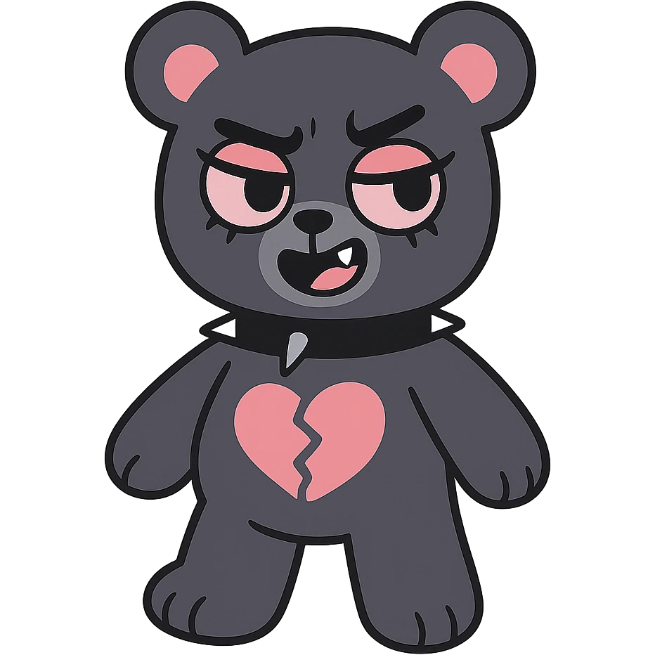 gothic teddy bear emoji