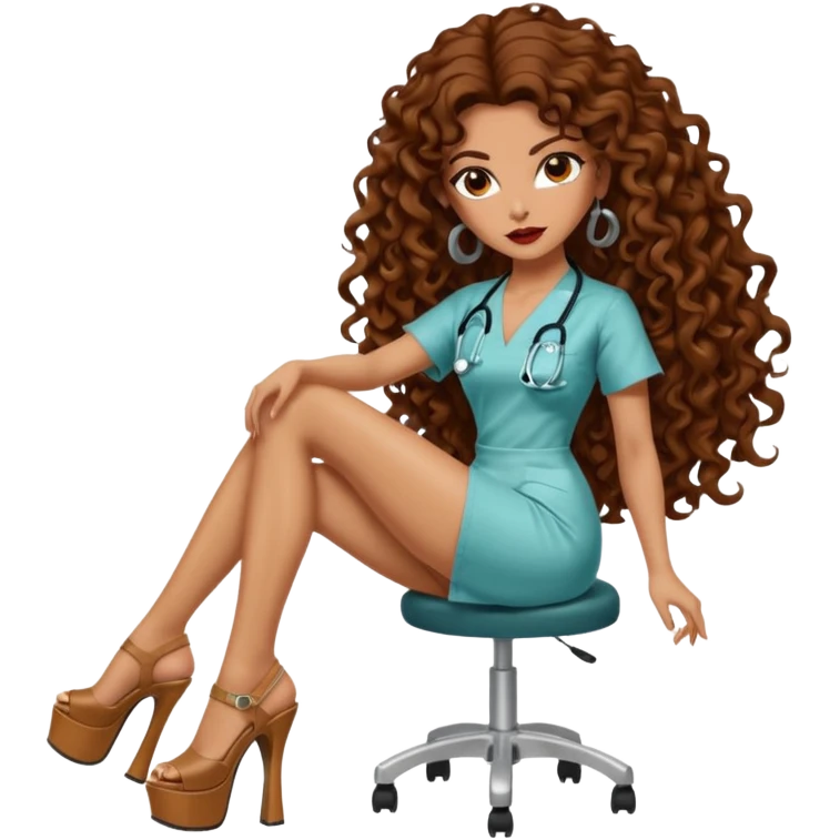 Sensual Spanish Lilith core evil surgeon.hair is brown long and  curly with 7 inch platform heels.she is a  Surgeon that works for the cartel emoji