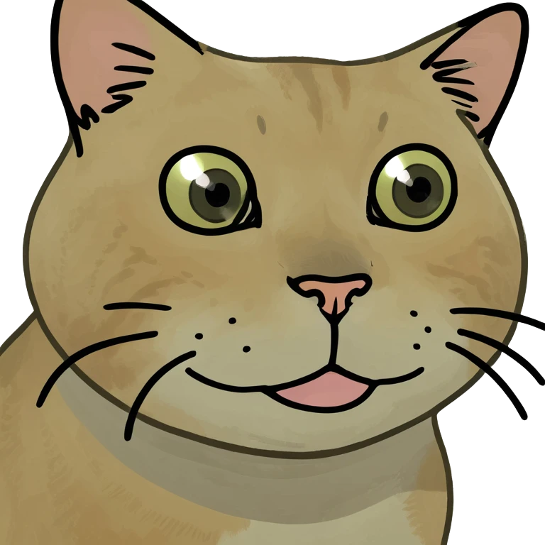 cat making a funny face meme style emoji